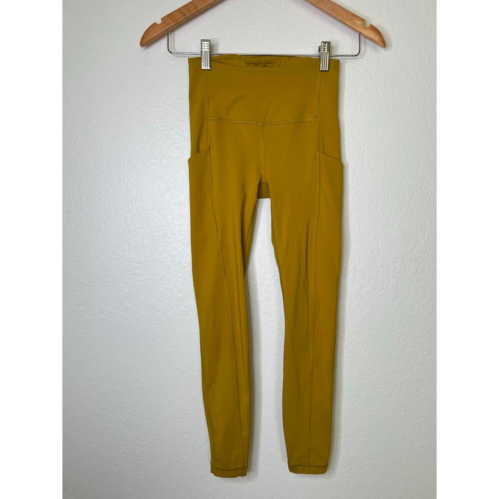 Athleta Mustard Yellow High-Rise Pocket Leggings